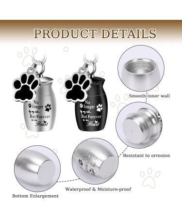 KALIONE 2 Pcs Pet Urns Keychain Dog Urns for Ashes Dogs Ashes Keepsake Stainless Steel Small Pet Urns for Dogs Cat Ashes Urns with Storage Bags Pet Cremation Jewelry Pend Paw Print Urn - Buy Online on SooperMarket.com