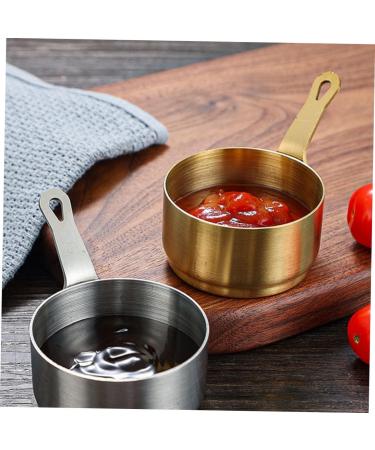 MAGICLULU 5pcs Stainless Steel Sauce Cup Sauce Container Stainless Steel Seasoning Cup Mini Condiments Food Portioner Ketchup Dipping Bowls Sauce Bowl with Handle Pinch Dip Cups Household mediumx5pcs Goldenx5pcs - Buy Online on SooperMarket.com