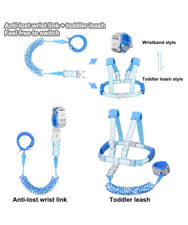 Blisstime Reflective Toddler Leash - 2 in 1 Anti Lost Wrist Link & Harness for Toddlers - Child Safety Leash in Blue - Buy Online on SooperMarket.com