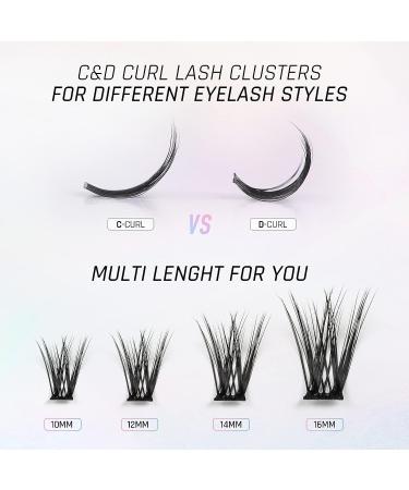 LANKIZ DIY Wispy Lash Clusters Individual Extensions 120 Clusters C+ D Mix Curl - Soft Lightweight 10-16mm Wide Band Mix Style Cluster Lashes | Home Use - Buy Online on SooperMarket.com