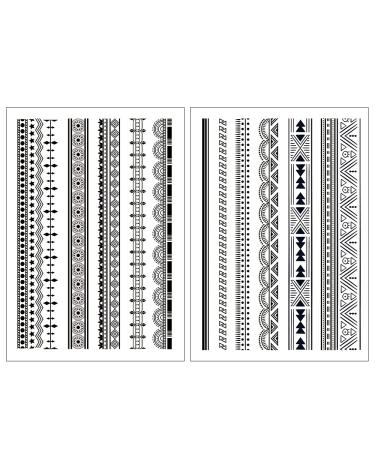 Everjoy Waterproof Temporary Tattoo Stickers - 10+ Black Boho Tribal Designs for Arm, Wrist, Leg Circle - Buy Online on SooperMarket.com