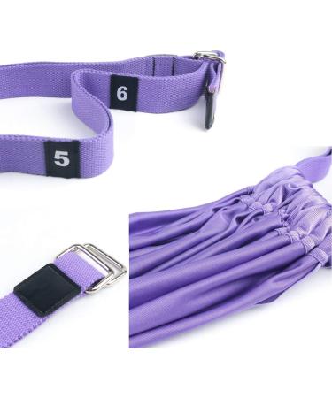 Yogagurt Stretch Band Premium Polyester Cotton Yoga Belt for Inversion Stretching Flexibility Training & Pilates Purple 1 Piece - Buy Online on SooperMarket.com