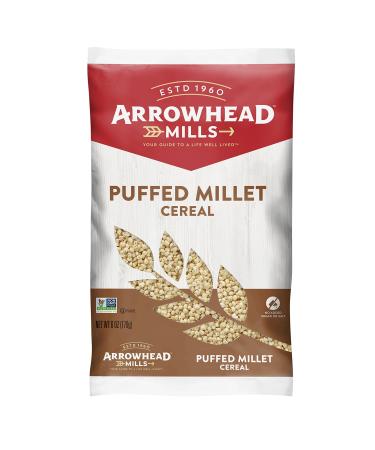 Arrowhead Mills Cereal Puffed Millet-6 oz (Pack of 2) puffed millet 6 Ounce (Pack of 2)