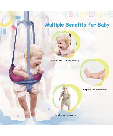IECOPOWER Doorway Jumper - Durable Baby Bouncer & Swing with Steel Spring - Adjustable Seat Bag - Easy Installation - Ages 6 Months + (Red) - Buy Online on SooperMarket.com