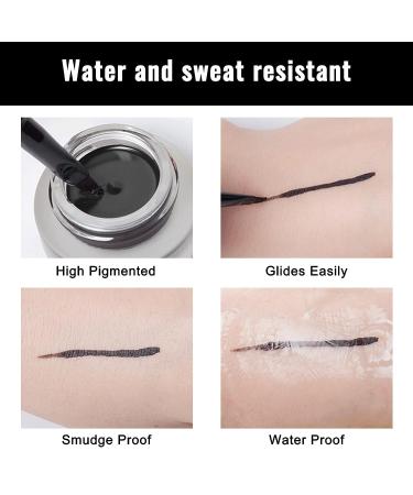 Erinde Green Gel Eyeliner - Waterproof, Long Lasting Cream Eyeliner Gel Pot with High-Intensity Pigments, Smudge-Proof Eye Liner Makeup - Water-Resistant, 2PCS Brushes Included - Buy Online on SooperMarket.com