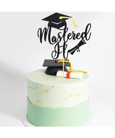 Arthsdite 1Pc Mastered It Cake Topper College Grad Class of 2024 Congratulations MBA Graduation Party Decorations Supplies - Black Glitter Black Mastered It Cake Topper - Buy Online on SooperMarket.com