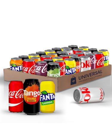 Custom Case of 330ml Soft Drinks/Sodas/Fizzy Drinks of Your Choice / 3 Flavours x 8 Cans of Each | Variety Soda Cans 24 Pack (330 ml)