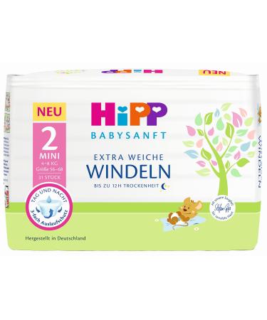 HiPP Babysanft Diapers Mini 2 Carry pack of 3 (3 x 1 x 31 pieces) Mini 2 (93 pieces)