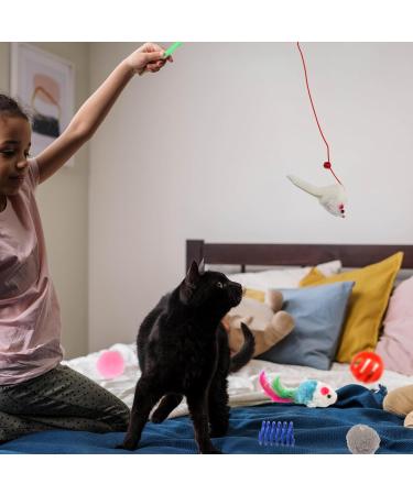 QUOZUO 31 pcs Cat Toys Variety Pack for Kitty 2 Way Tunnel Cat Feather Teaser Cat mouse Toy Cat Crinkle Balls Cat Balls with Bell Catnip Toys for Indoor Cats Kittens Toys - Buy Online on SooperMarket.com