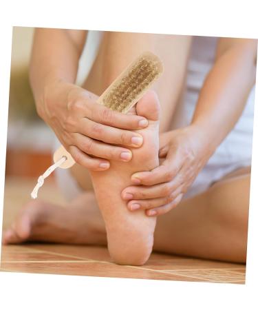 2 x Exfoliating Tool for Dead Skin Feet Grinding Tools Foot Care Brush Wooden Tools Foot on the Foot Wood 2 in 1 Pedicure Brush - Buy Online on SooperMarket.com