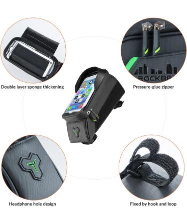 Rockbros Waterproof Bicycle Frame Pocket Bag - Touchscreen for iPhone 14/13 Galaxy S23/S22 Ultra 7.0 Inch Cell Phones - Buy Online on SooperMarket.com