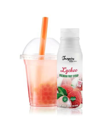 The Inspire Food Company Original Fruit Syrup For Bubble Tea Mix - 300ml | Lychee Syrup For Bubble Tea Boba Tea Smoothies Slushes & Ice-Blended | 100% Vegan Glutenfree Lychee 300 ml