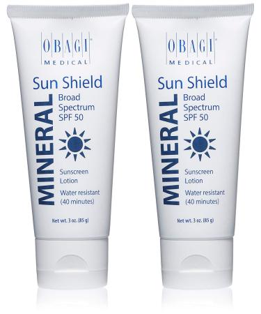 Obagi Medical Sun Shield Mineral Broad Spectrum SPF 50 Sunscreen 3 Oz Pack of 2