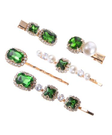 ABOOFAN 3 Sets Crystal Pearl Hair Clip Rhinestone Hair Barrettes Barettes and Hair Clips for Women Crystal Rhinestone Hair Clip Crystal Sparkling Accessories Crystal Mori Department Woman