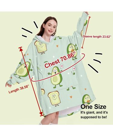 Cozy Oversized Hoodie Ceiling - Avocado Light Green | Perfect Gifts for Women | Warm & Portable Sweatshirt with Bags for Adults - Buy Online on SooperMarket.com