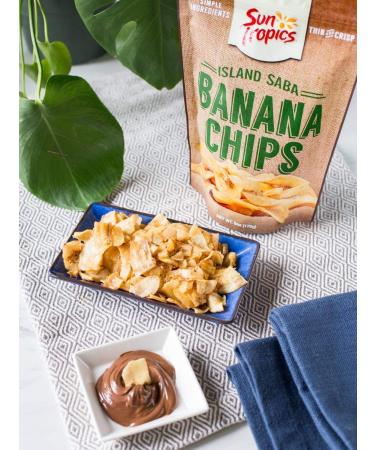 Sun Tropics Island Saba Banana Chips 4 oz (6 Pack) - Vegan, Gluten Free, Non GMO, Coconut Oil, Crispy Fruit Snacks - Buy Online on SooperMarket.com