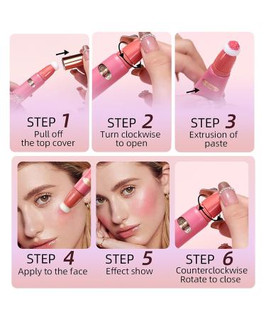 Rose Pink Liquid Blush with Cushion Applicator - Dewy Finish Cream Stick for Cheeks - Buy Online on SooperMarket.com
