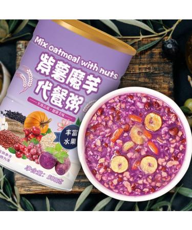 Purple potato and konjac cereal 500g/can food substitute Congee Sweet potato konjac flour healthy and nutritious breakfast porridge instant brewed Grain oatmeal powder Chinese snack gift pack (3can) - Buy Online on SooperMarket.com