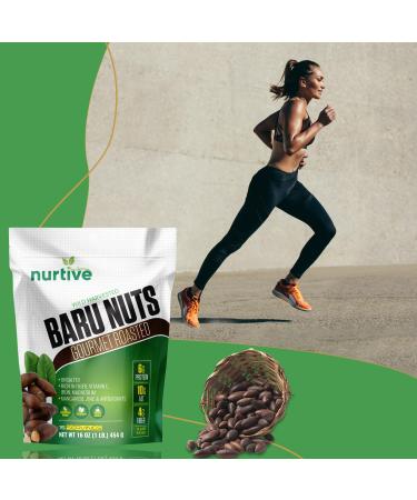Nurtive Baru Nuts - Gourmet Roasted Wild Harvested & Unsalted - Plant-Based Protein High Fiber Antioxidants - Non-GMO Gluten-Free Paleo & Vegan - 16 oz - Buy Online on SooperMarket.com