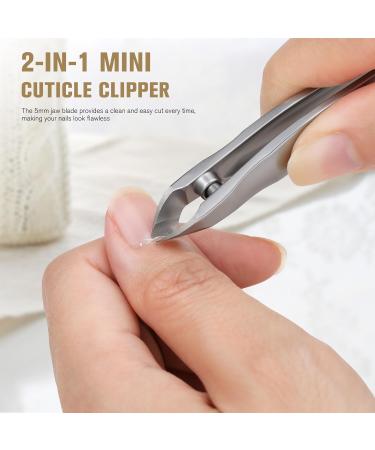 Feryes Nail Skin Clippers & Shaver - 2-in-1 Portable Nail Care Tool for Men & Women - Silver | Mini Nail Cutter with Storage Bag - Buy Online on SooperMarket.com
