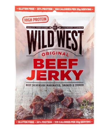 Wild West Beef Jerky - Original High Protein Snack (12 x 60g) | Premium Dried Meat for Healthy Living - Buy Online on SooperMarket.com