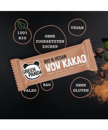 Green Panda Vegan Cocoa Nut Bar - 100% Organic Sugar-Free Muesli Bars | Healthy Snack with Cocoa & Dates | 12 x 30g Nutrient-Packed Treats - Buy Online on SooperMarket.com