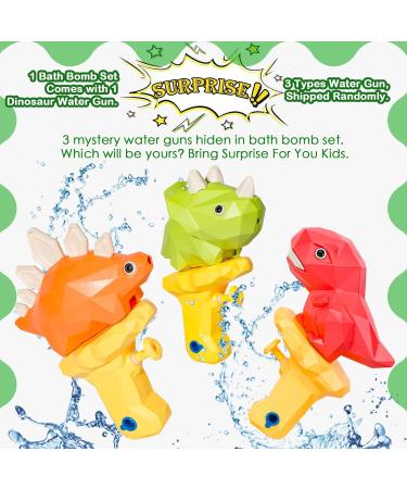 Canvalite Dinosaur Bath Bombs for Kids | 12 Colorful Organic Dino Eggs with Surprise & Water Pistol | Perfect Birthday & Christmas Gift - Buy Online on SooperMarket.com