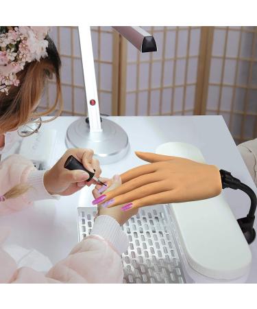 Flexible Silicone Practice Hand for Acrylic Nails - Life Size Female Mannequin Hand with Stand for Nail Art Practice (3# Left Hand) - Buy Online on SooperMarket.com