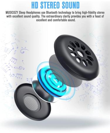 MUSICOZY Bluetooth Sleep Headband - Wireless Music Headphones for Side Sleepers - Cool Tech Gadgets for Men, Women, Boys, Girls - Pack of 2 - Buy Online on SooperMarket.com