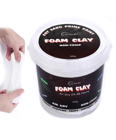 Moldable Cosplay Foam Clay (White)   High Density and Hiqh Quality for Intricate Designs | Air Dries to Perfection for Cutting with a Knife or Rotary Tool  Sanding or Shaping 300g White