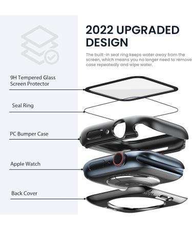 Tensea 2-in-1 Waterproof Apple Watch Screen Protector Case - Series 8/7, 45mm - Matte Black - Buy Online on SooperMarket.com
