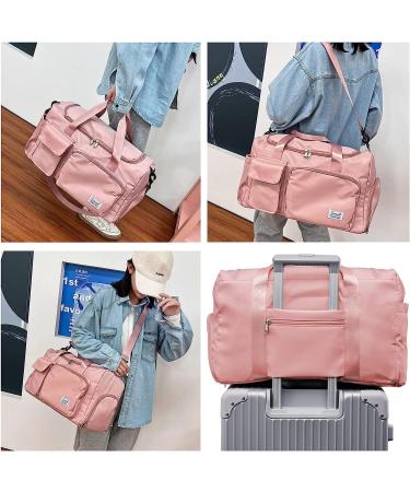 Suruid Travel Duffel Bag with Shoes Compartment - Pink Gym Bag for Men and Women - Buy Online on SooperMarket.com