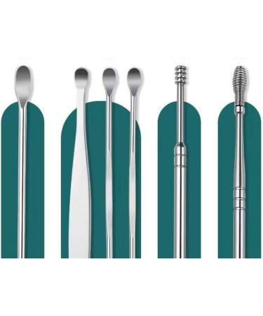 ZELLYA 6-Piece Earpick Set for Adult Home Use | Portable Keychain Spiral Ear Picking Tools - Green - Buy Online on SooperMarket.com