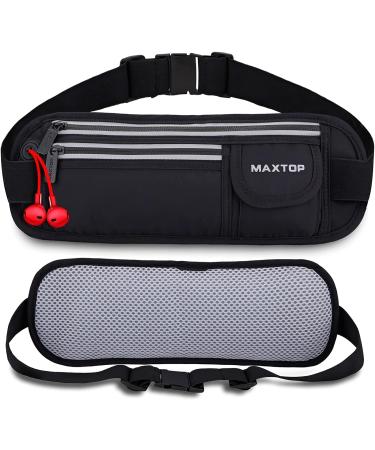 Waterproof Running Belt for Women Men - Black Fitness Fanny Pack for Hiking Gym Jogging - Fits iPhones Plus - Travel Waist Pack - Exercise Phone Holder & Money Belt - Medium - Buy Online on SooperMarket.com