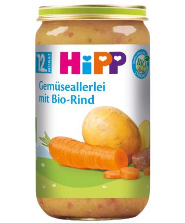 HiPP mixed vegetables with organic beef pack of 6 (6 x 250 g) H 6850 Vegetables/Beef 250g 250 g (pack of 6) Vegetables/Beef