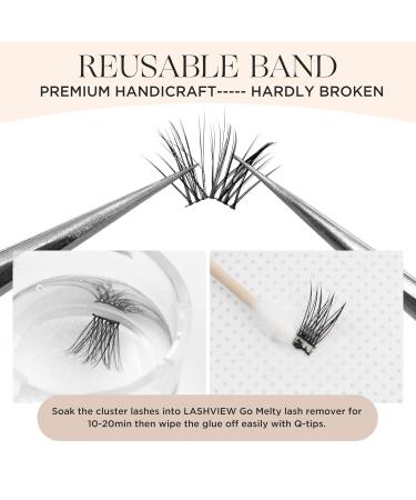 LASHVIEW Mega Volume Cluster Lashes 144 pcs - DIY Reusable Individual Lash Extensions for Super Volume Look - Volume C-10-16 Mix - Soft & Thin Band - Buy Online on SooperMarket.com