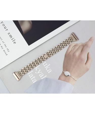 Mtozon Bling Metal Band for Fitbit Versa 3/Sense - Women's Dressy Slim Bracelet in Champagne Gold - Buy Online on SooperMarket.com