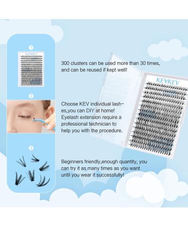 300 Pcs 20D D-Mix Individual Lash Clusters 9-16mm - DIY Eyelash Extensions for Dramatic Volume - Self Application at Home - Buy Online on SooperMarket.com