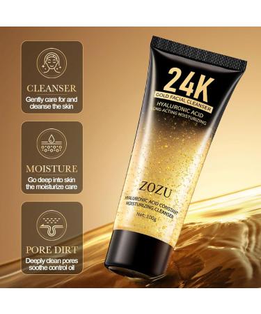 24K Facial Skin Care Set for Women | Cleanser Serum Eye Cream & Mask | Hydrating Anti-Aging Routine | Ideal for Dry Skin - Buy Online on SooperMarket.com