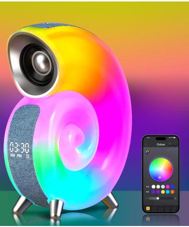 Bestyijo daylight alarm clock wake up light sunrise sunset simulation alarm clock bluetooth-audio 8 types of white noise 4 alarms bedside lamp