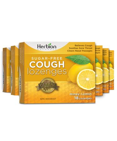 Herbion Naturals Honey Lemon Cough Lozenges | Cough Suppressant | Sore Throat Relief | Pack of 6