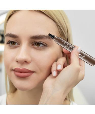 Eyebrow Liquid 4 Points Eyebrow | Microblading Eyebrow Pencil Long-Lasting Eyebrow Makeup for Natural-Looking Eyebrow Ngumms Dark Brown - Buy Online on SooperMarket.com