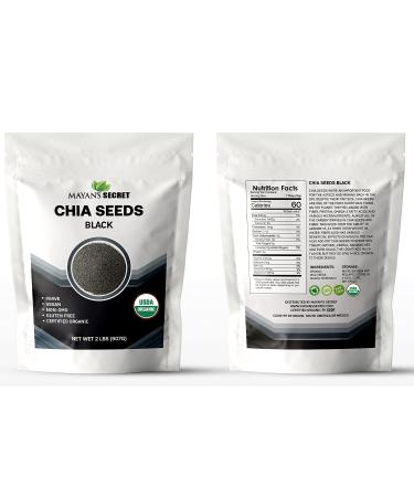 Organic Premium Raw Black Chia Seeds 2lb Bulk | USDA Organic, Non-GMO, Vegan, Gluten-Free | Nutrient-Dense Superfood - Buy Online on SooperMarket.com