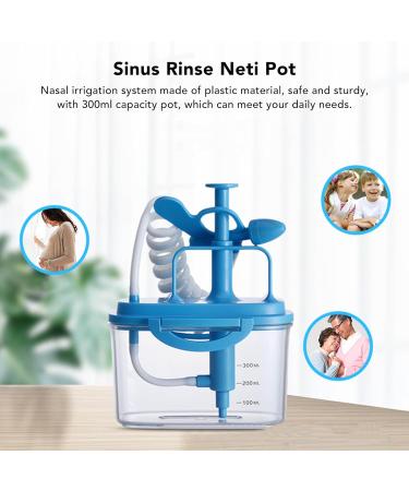 300ml Sinus Rinse Neti Pot Manual Press Nasal Wash for Deep Cleansing with Smoothing Breath Suitable for Home and Travel - Buy Online on SooperMarket.com
