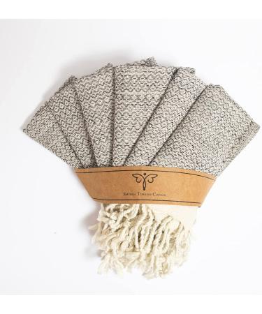 Smyrna Turkish Cotton Wash Cloths Pack of 6 | 100% Natural Cotton 12x17 | Versatile Bath Towels for Bathroom Hotel SPA | Ultra Soft Absorbent Prewashed and Quick Dry Turkish Washcloths (Beige) Wash Cloths (12x17 I...