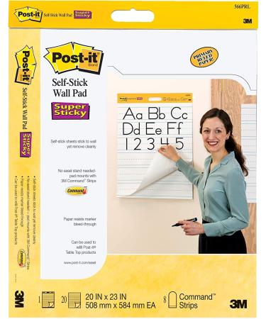 Post-it Easel Pad 20x23 in White Lined - 20 Sheets, Command Strips Included - Buy Online on SooperMarket.com