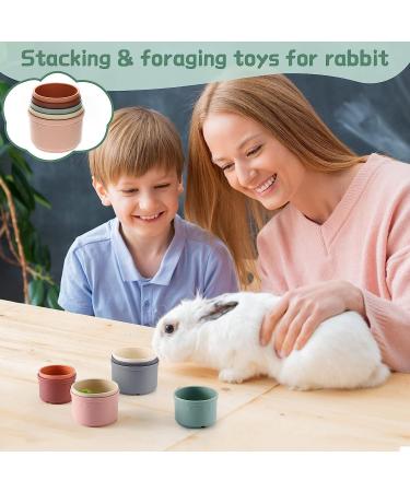 Stacking Cups for Rabbits-BPA-Free Safe Plastic Stacking Toys Rabbit Toys Bunny Toys for Hiding Food and Playtime Fun(8 Pack) - Buy Online on SooperMarket.com