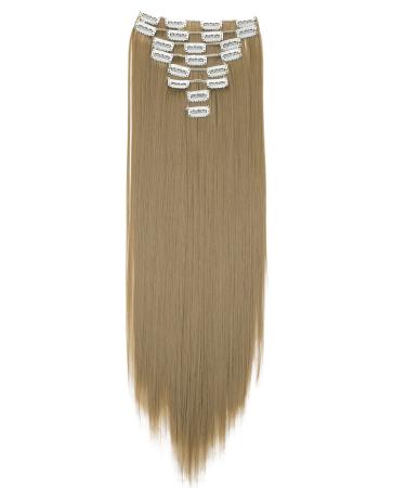 CAISHA by PRETTYSHOP XXL 24" 8 Pieces Set Clip In Extensions Hair Extension Hairpiece Straight Natural Blond CES24 natural blond #16 CES24