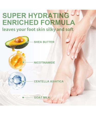 Moisturizing Foot Mask with Shea Butter & Goat Milk | Hydrating Dry Cracked Feet Treatment - 5 Pairs for Men & Women - Buy Online on SooperMarket.com