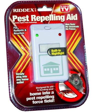 RIDDEX Plus Insect Repellent | Plug in, Mouse Deterrent - Pest Control for Defense Against Rats, Mice, Roaches, Bugs and Insects | Control Pests with No Chemicals or Poison | White